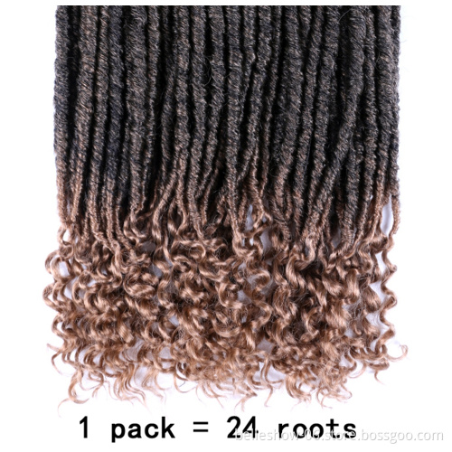 Hot sell Wholesale  Faux Locs afo 20 inch dreadlock jewelry  dreadlock with curly ends goddess faux locs